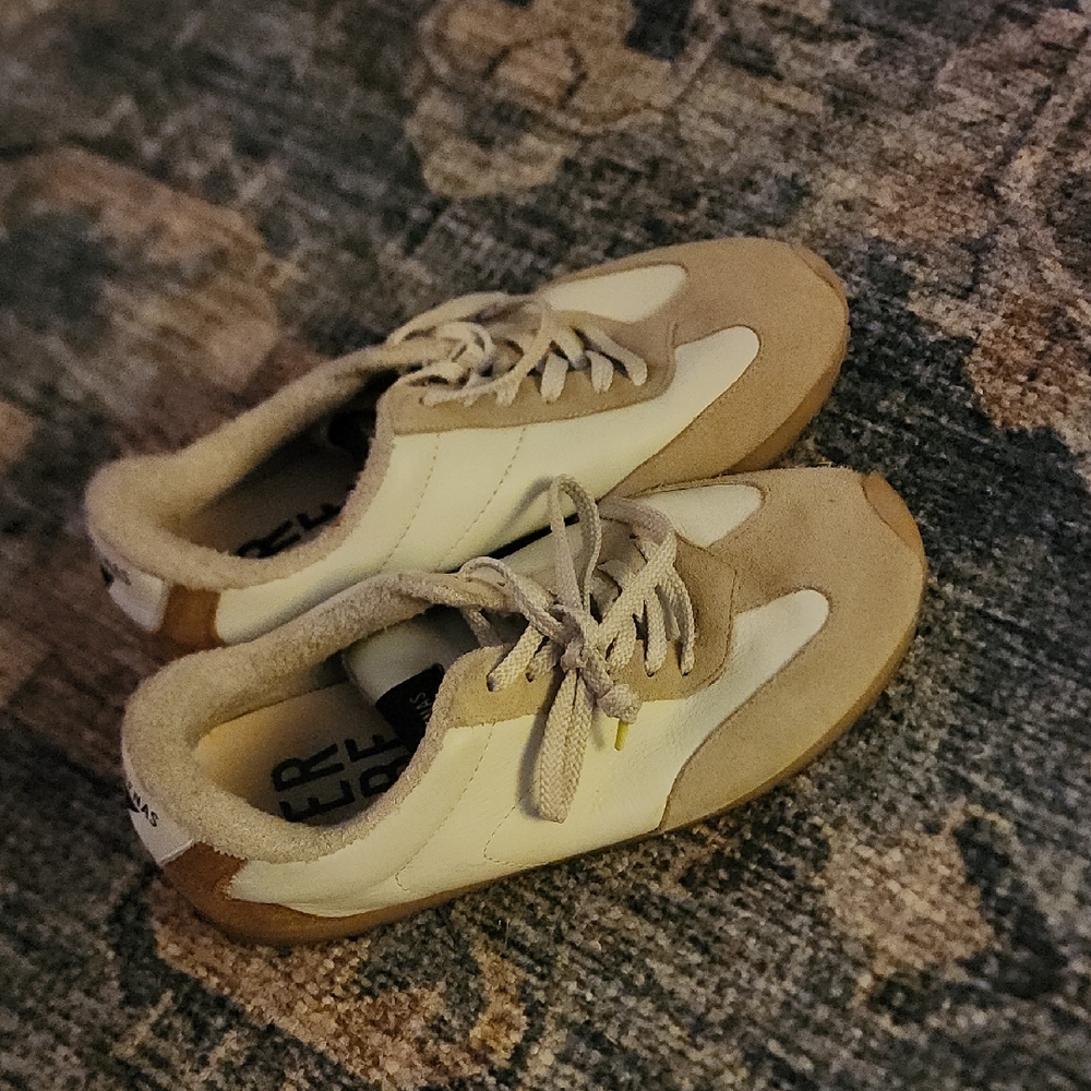 Women's Casual Beige and White Sneakers